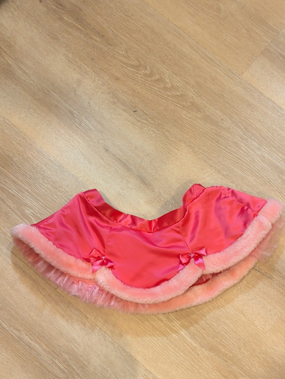Y2K Hot Pink Satin Skirt with Pink Fur Trim